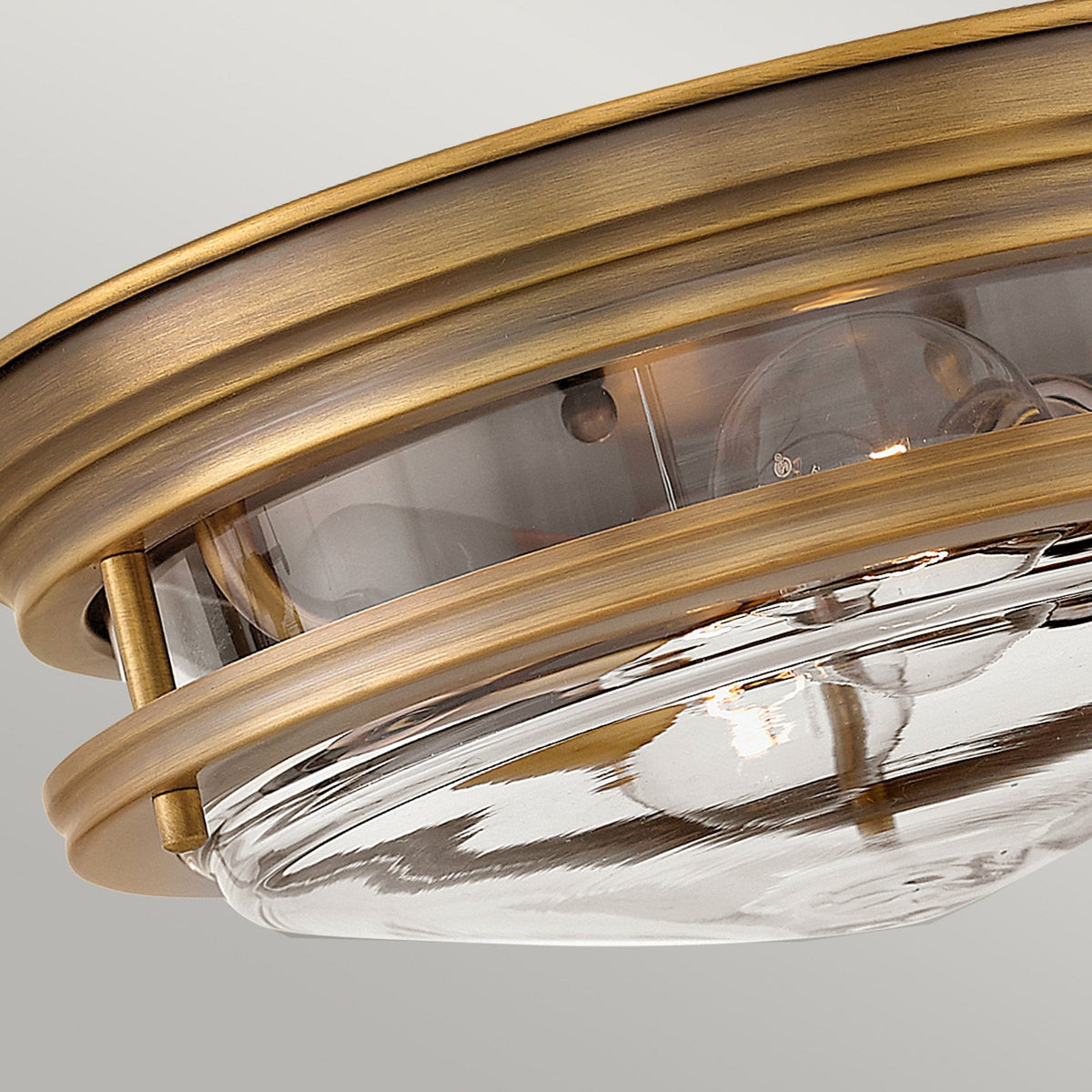 Hadrian IP44 Ceiling Light in Brushed Bronze & Clear Glass