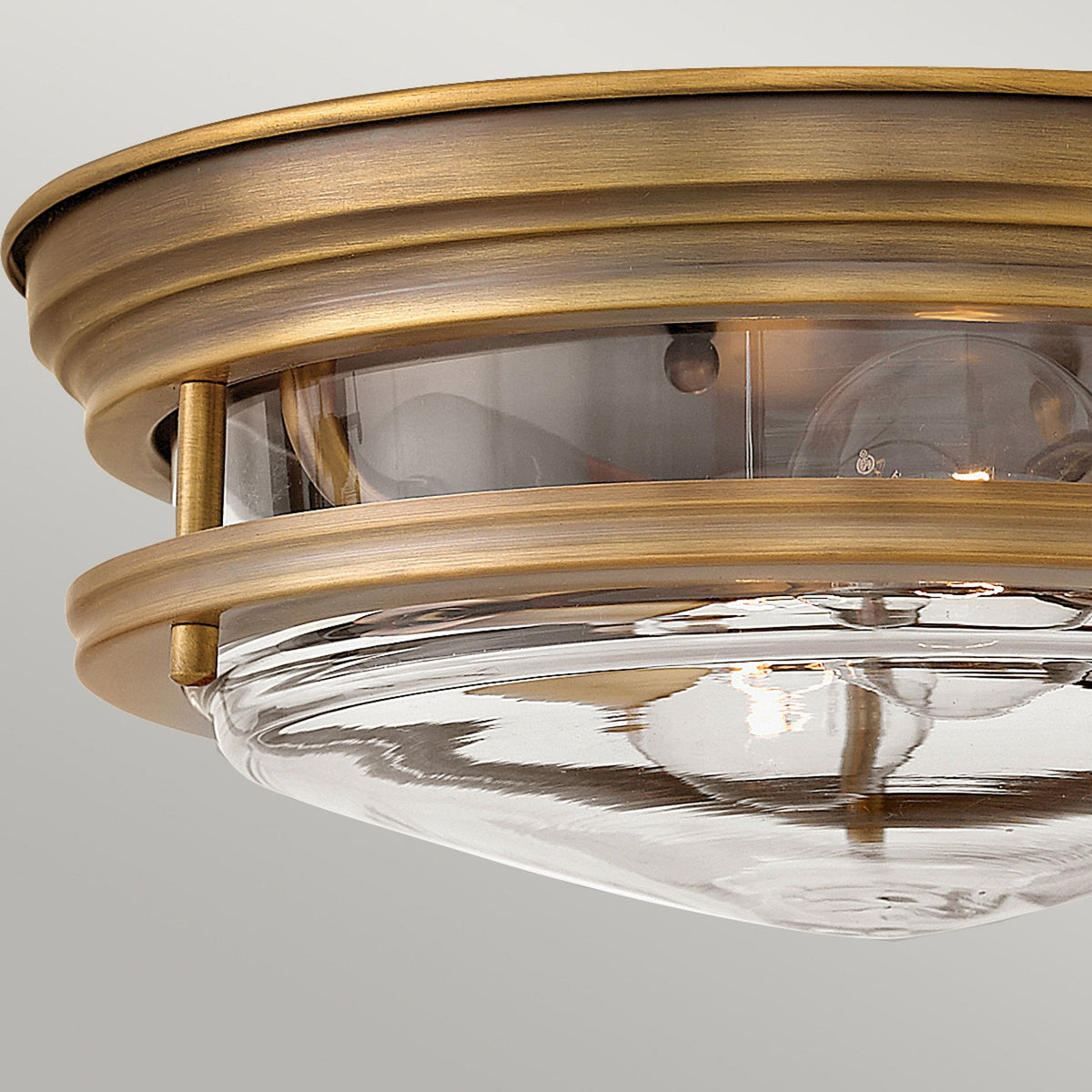 Hadrian IP44 Ceiling Light in Brushed Bronze & Clear Glass