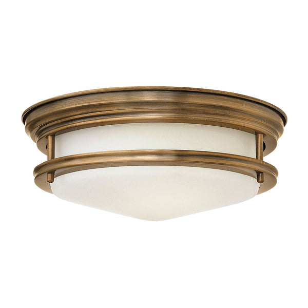 Hadrian IP44 Ceiling Light in Brushed Bronze & Opal Glass