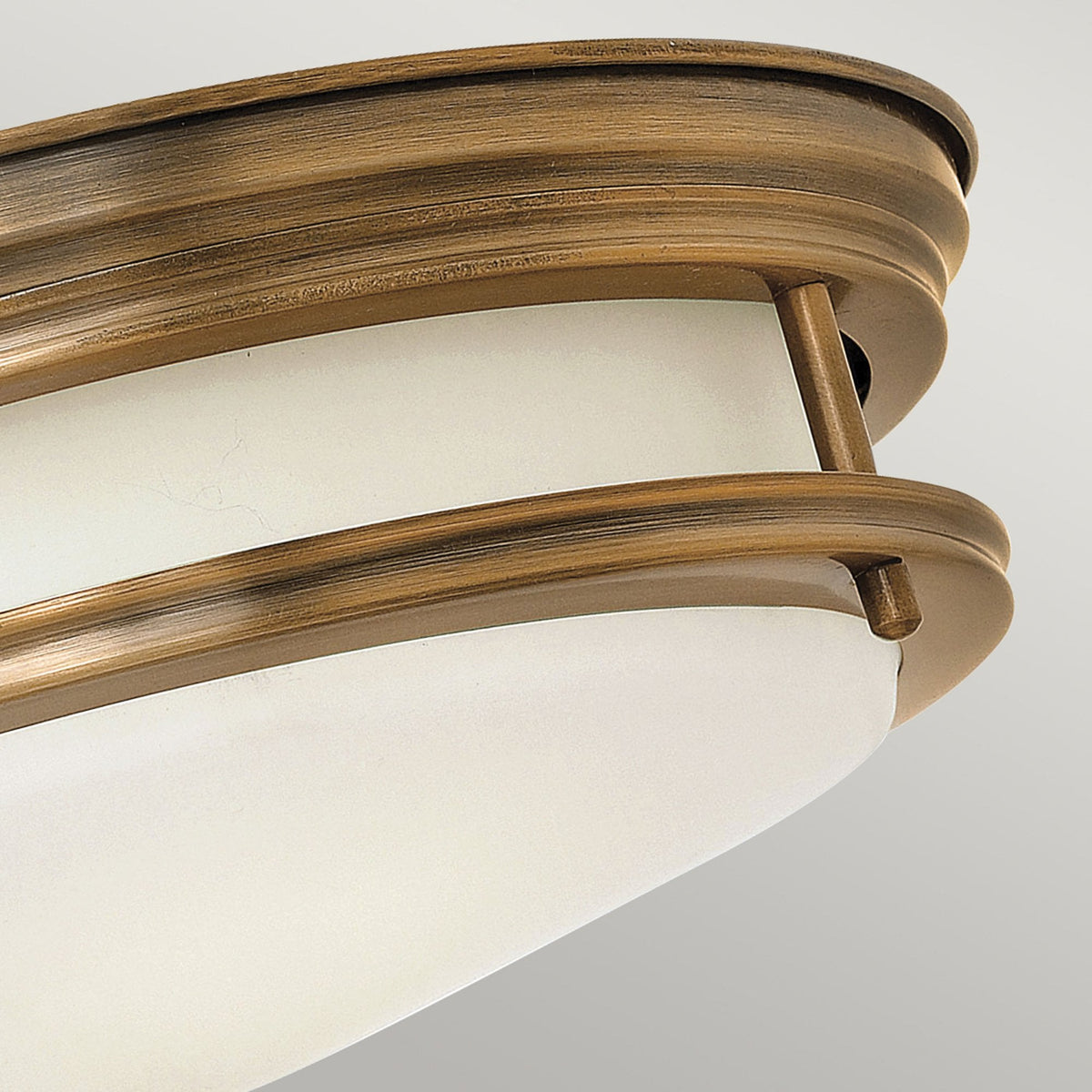 Hadrian IP44 Ceiling Light in Brushed Bronze & Opal Glass