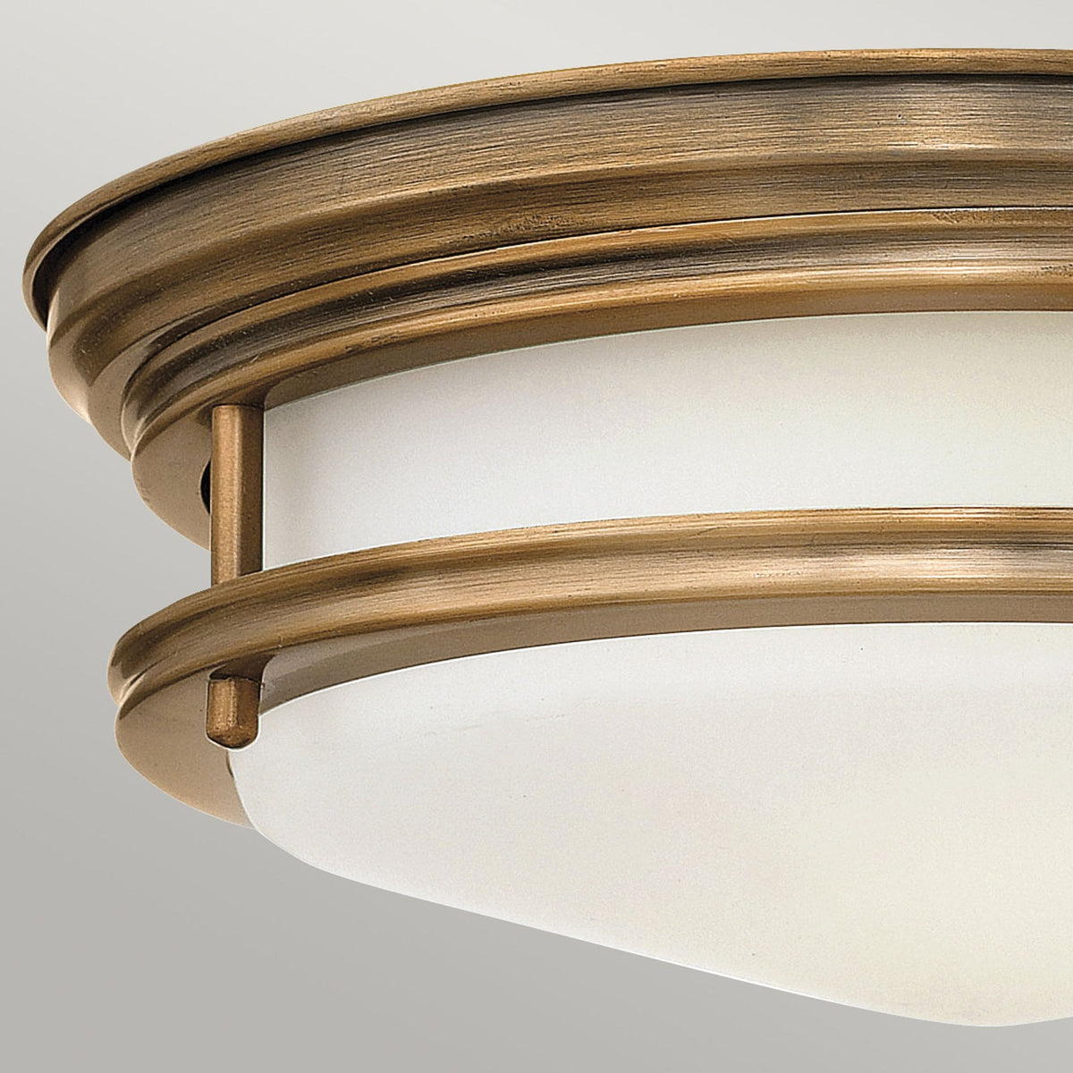 Hadrian IP44 Ceiling Light in Brushed Bronze & Opal Glass