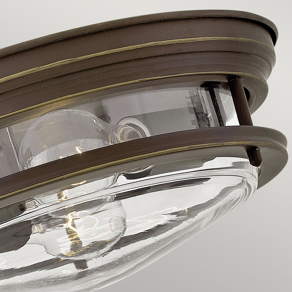 Hadrian IP44 Ceiling Light in Oil Rubbed Bronze & Clear Glass