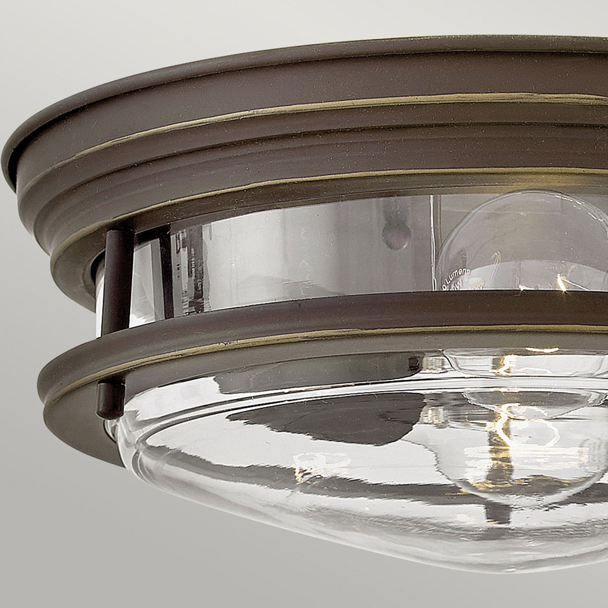Hadrian IP44 Ceiling Light in Oil Rubbed Bronze & Clear Glass