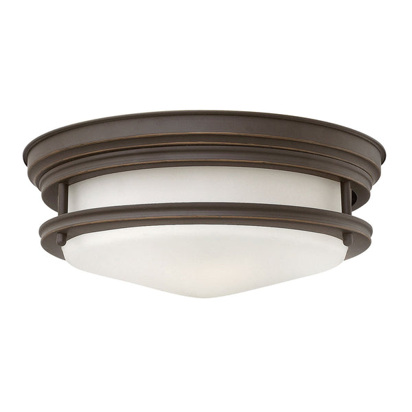 Hadrian IP44 Ceiling Light in Oil Rubbed Bronze & Opal Glass