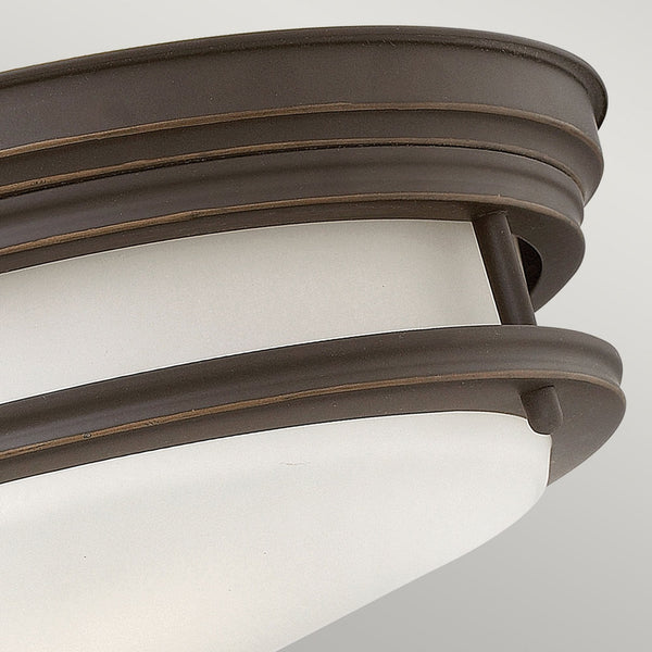 Hadrian IP44 Ceiling Light in Oil Rubbed Bronze & Opal Glass