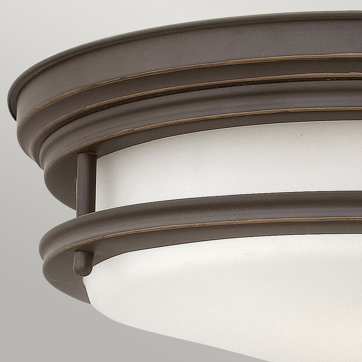 Hadrian IP44 Ceiling Light in Oil Rubbed Bronze & Opal Glass