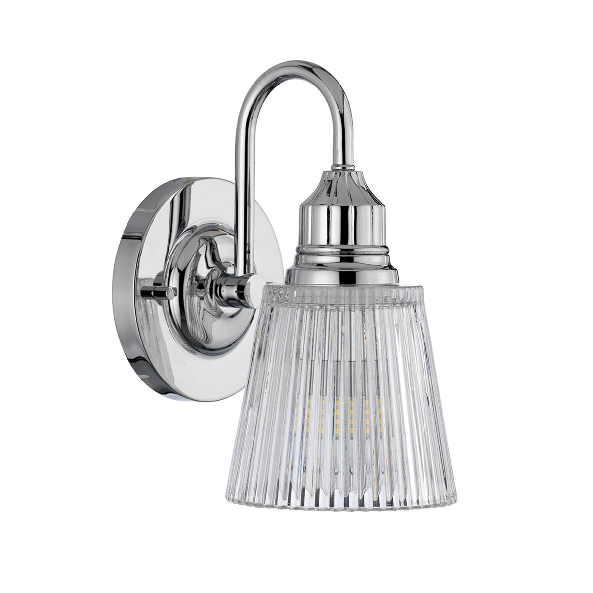 Addison IP44 Single Arm Wall Light in Polished Chrome