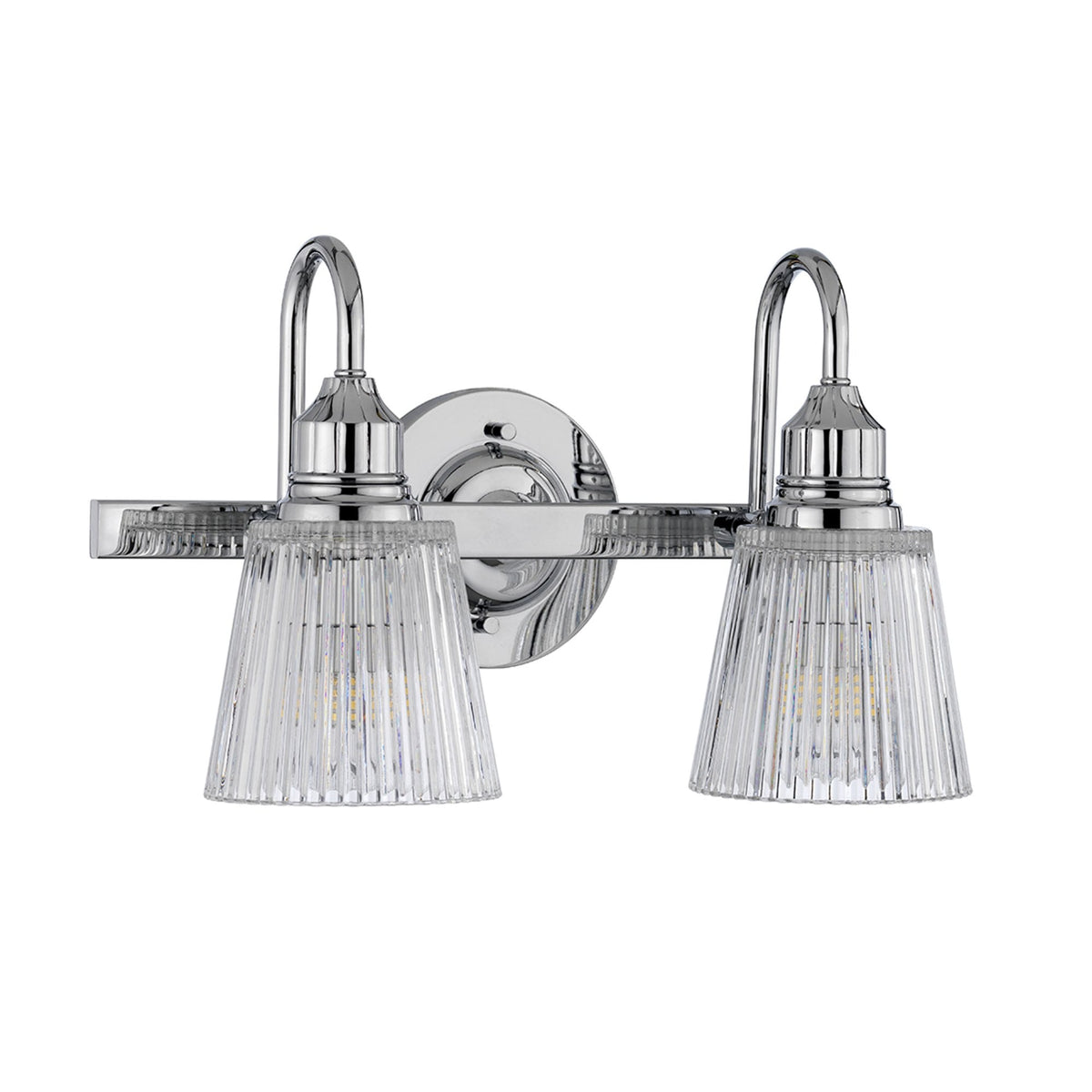 Addison IP44 Two Arm Wall Light in Polished Chrome