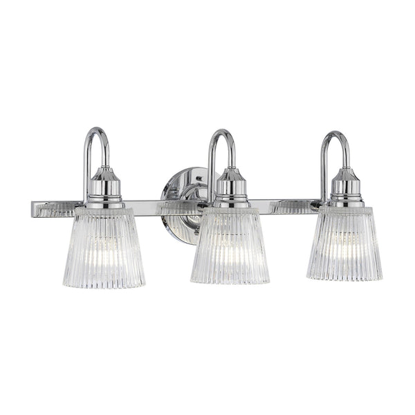 Addison IP44 Three Arm Wall Light in Polished Chrome