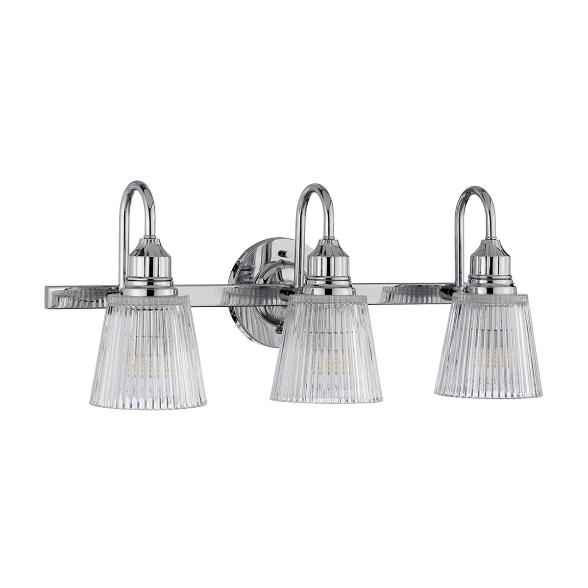 Addison IP44 Three Arm Wall Light in Polished Chrome