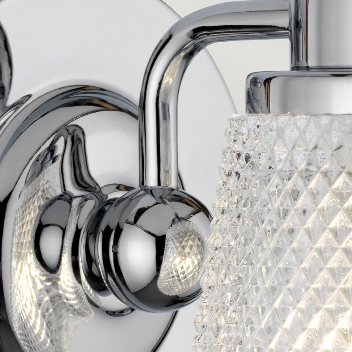 Hudson IP44 Single Arm Wall Light in Polished Chrome