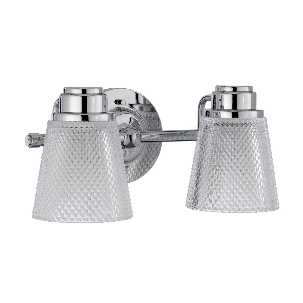Hudson IP44 Two Arm Wall Light in Polished Chrome