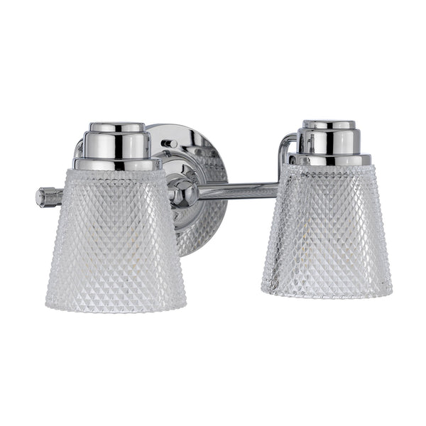 Hudson IP44 Two Arm Wall Light in Polished Chrome