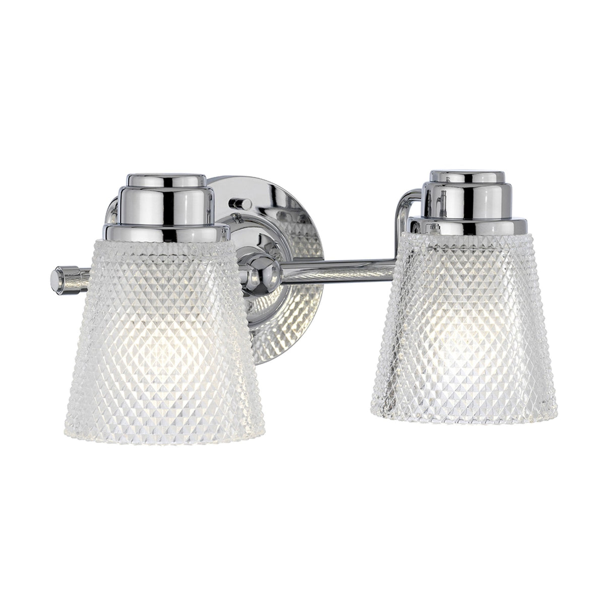 Hudson IP44 Two Arm Wall Light in Polished Chrome