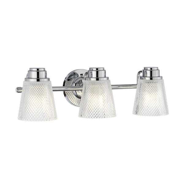 Hudson IP44 Three Arm Wall Light in Polished Chrome