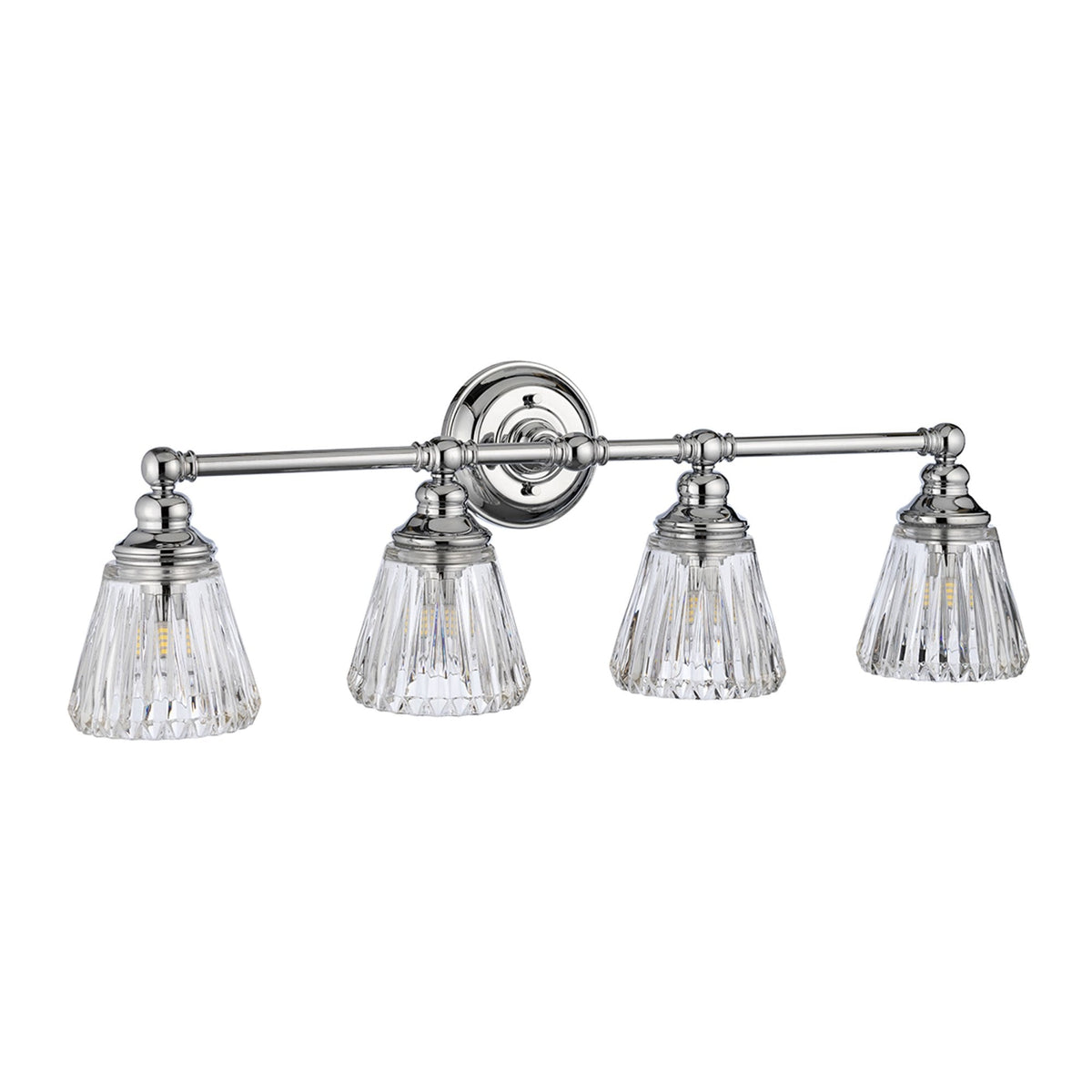Keynes IP44 Four Lamp Wall Light in Polished Chrome