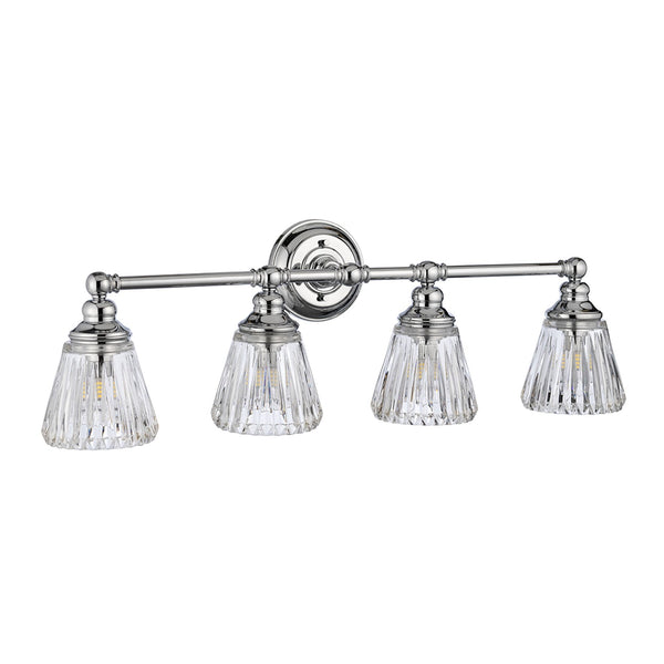 Keynes IP44 Four Lamp Wall Light in Polished Chrome
