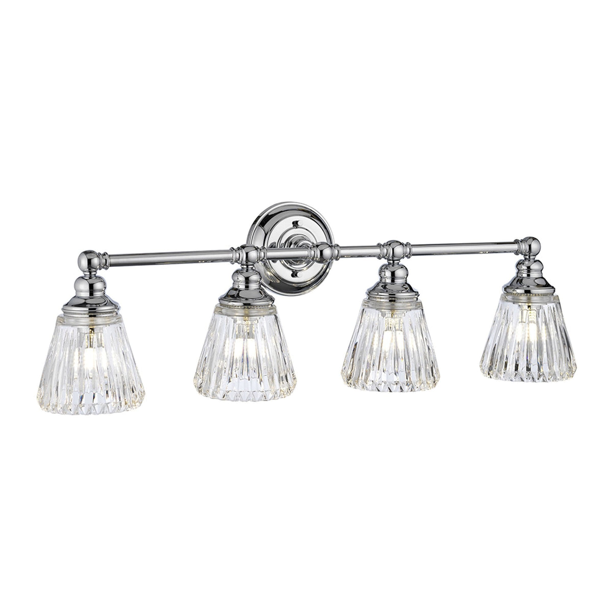 Keynes IP44 Four Lamp Wall Light in Polished Chrome
