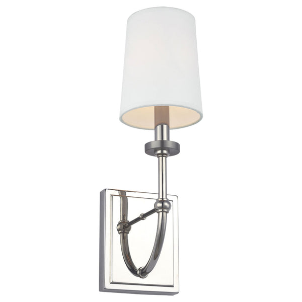 Felixstowe IP44 Wall Light in Polished Chrome & White Shade