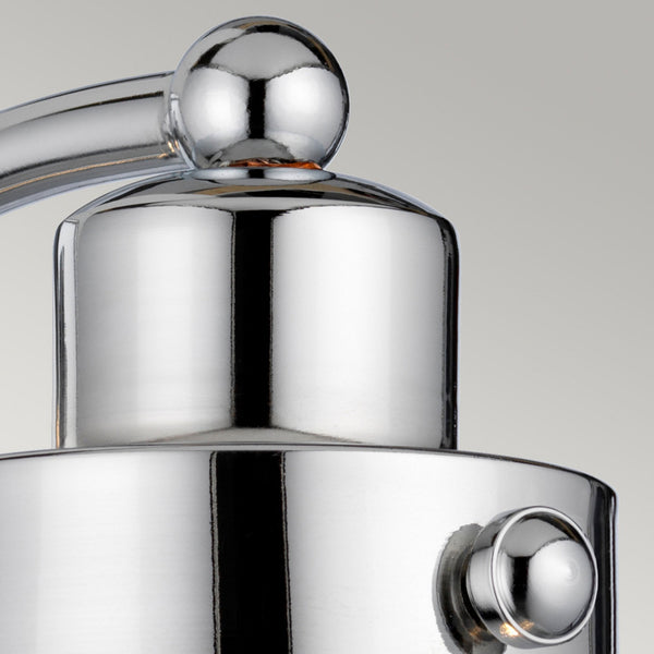 Scholar Single Lamp IP44 Wall Light in Polished Chrome & Clear Seedy Glass