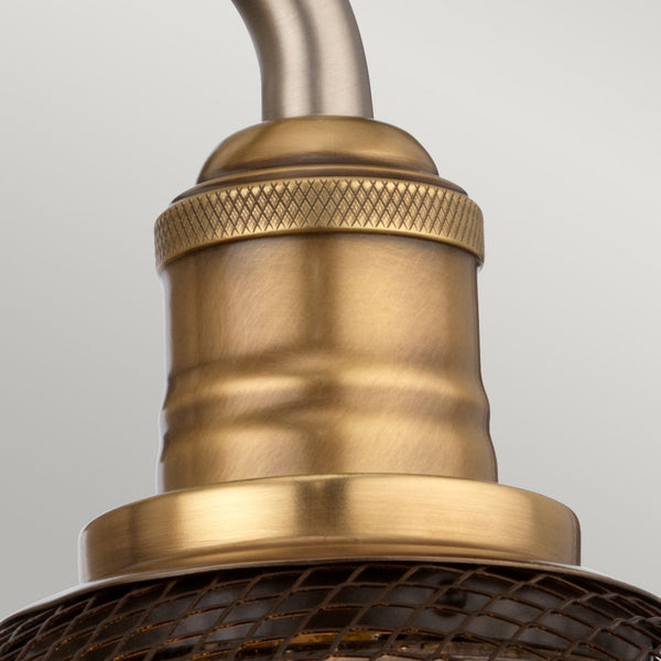 Rigby Twin Lamp IP44 Wall Light in Antique Nickel & Heritage Brass