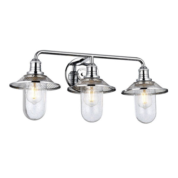 Rigby Triple Lamp IP44 Wall Light in Polished Chrome