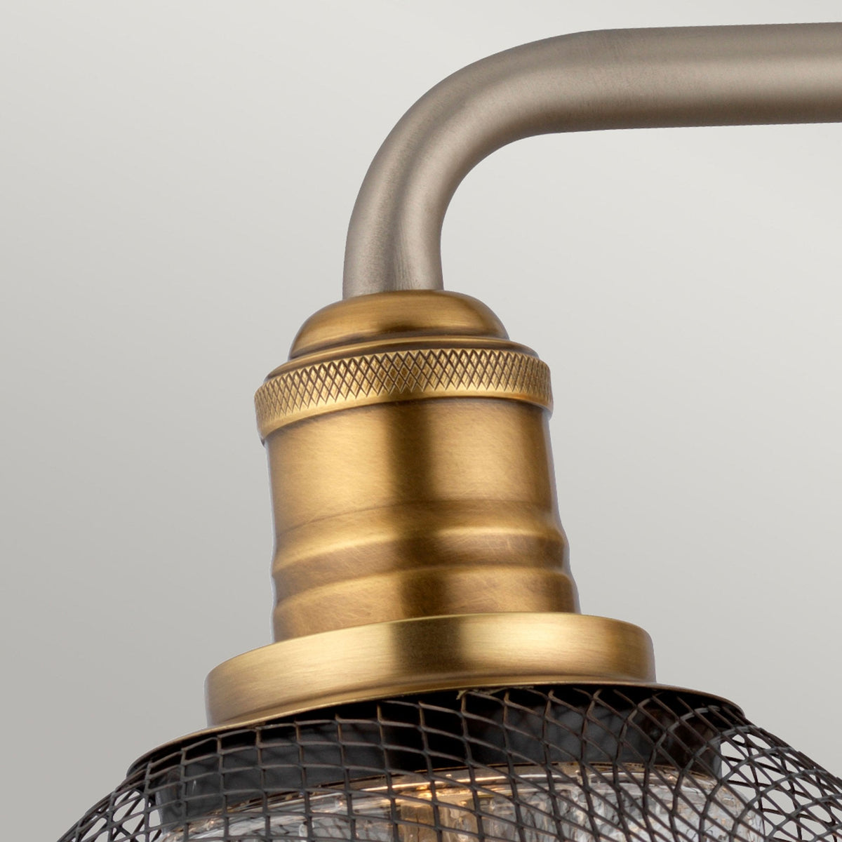 Rigby Triple Lamp IP44 Wall Light in Antique Nickel & Heritage Brass