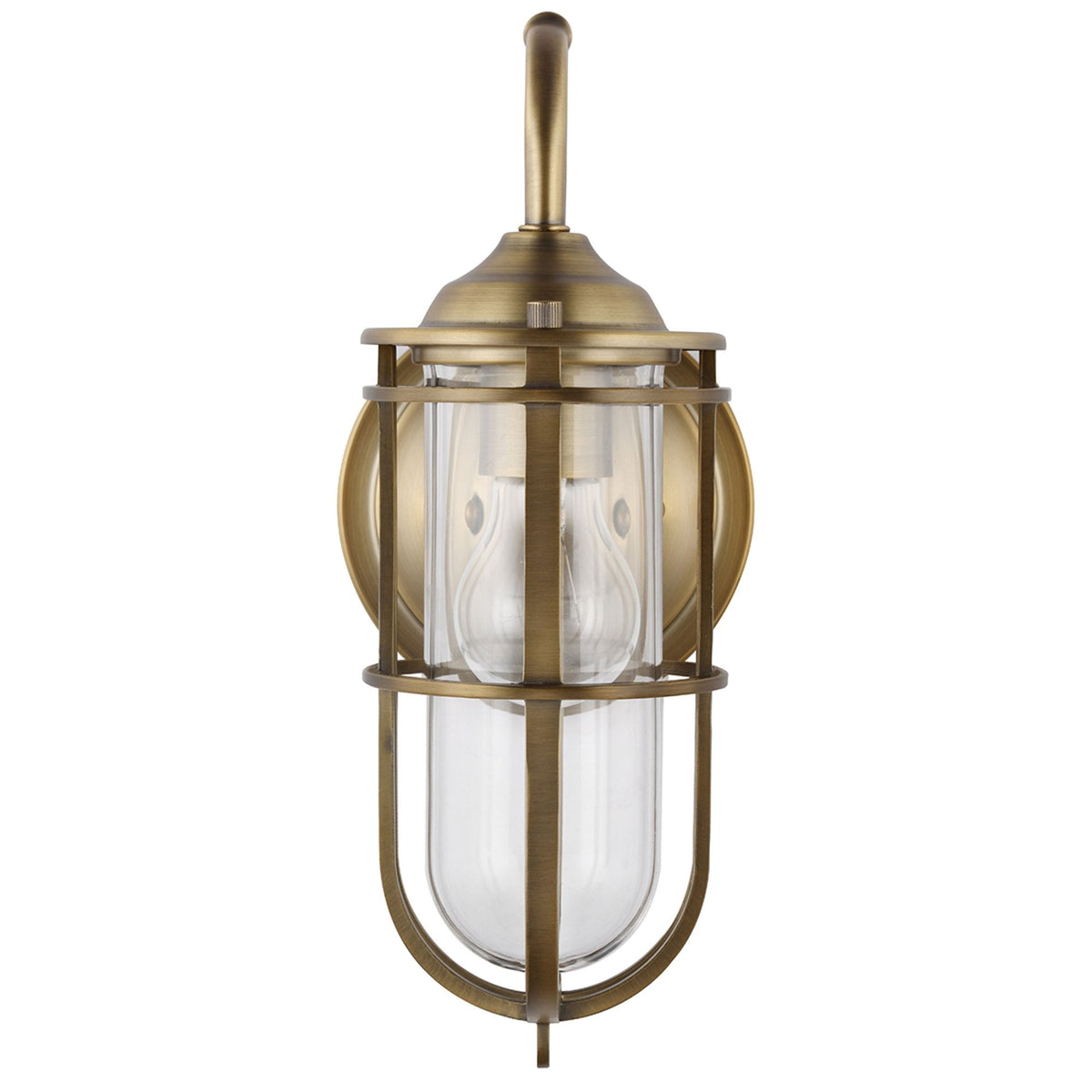 Urban Restoration Single Lamp IP44 Wall Light in Dark Antique Brass