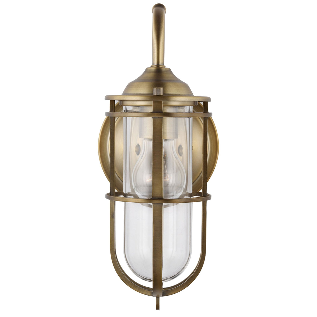 Urban Restoration Single Lamp IP44 Wall Light in Dark Antique Brass