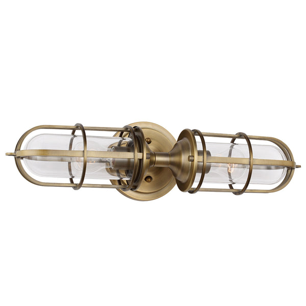 Urban Restoration Twin Lamp IP44 Wall Light in Dark Antique Brass
