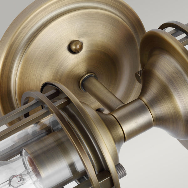 Urban Restoration Twin Lamp IP44 Wall Light in Dark Antique Brass