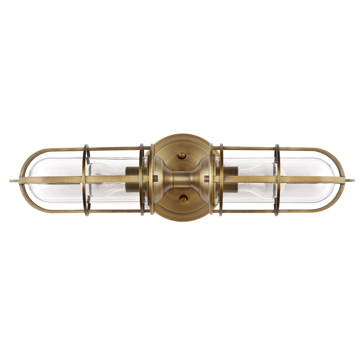 Urban Restoration Twin Lamp IP44 Wall Light in Dark Antique Brass
