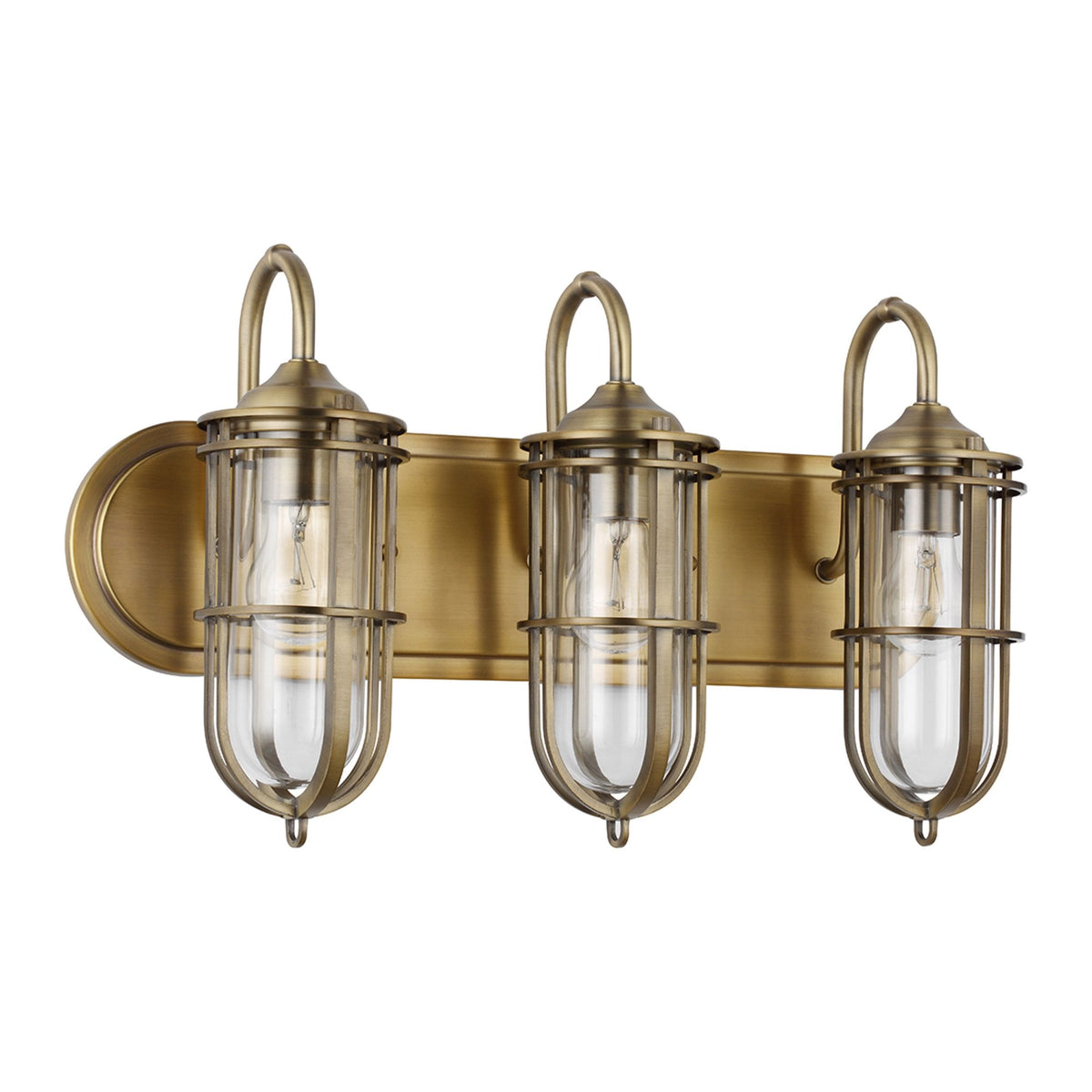 Urban Restoration Triple Lamp IP44 Wall Light in Dark Antique Brass