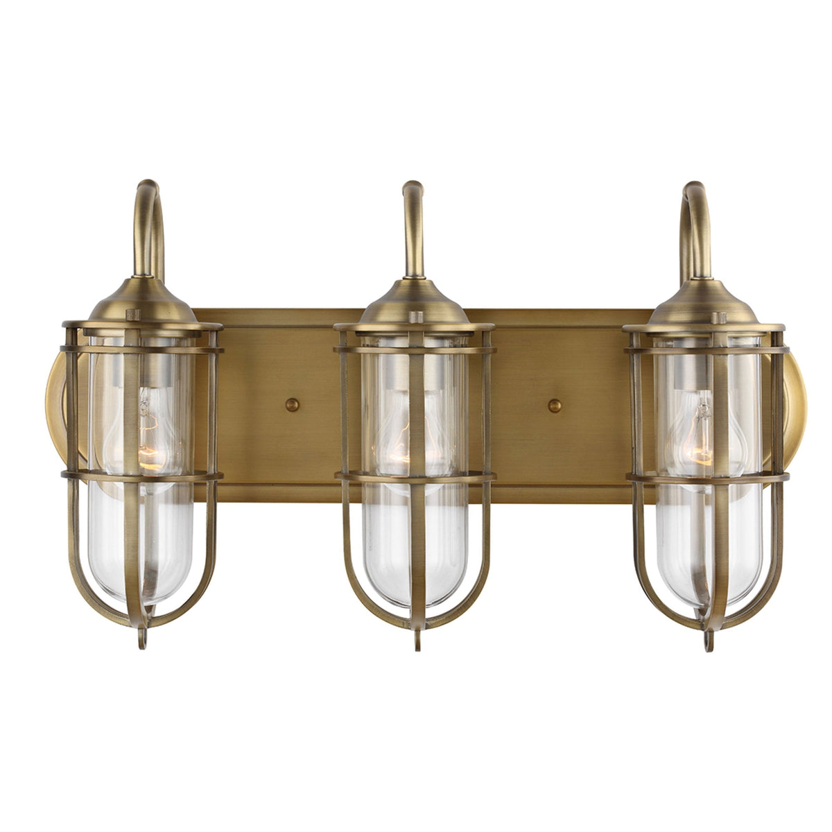 Urban Restoration Triple Lamp IP44 Wall Light in Dark Antique Brass