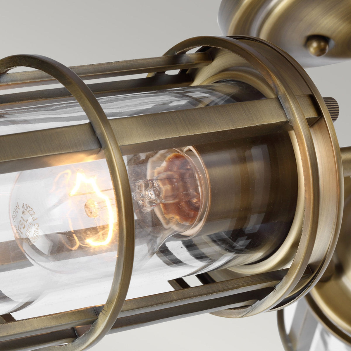 Urban Restoration Triple Lamp IP44 Ceiling Light in Dark Antique Brass