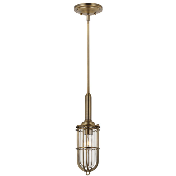 Urban Restoration IP44 Pendant in Dark Antique Brass