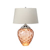 Samara Dual Lit Table Lamp with Hand Blown Salmon Tinted Glass