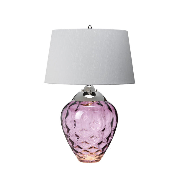 Samara Dual Lit Table Lamp with Hand Blown Plum Tinted Glass