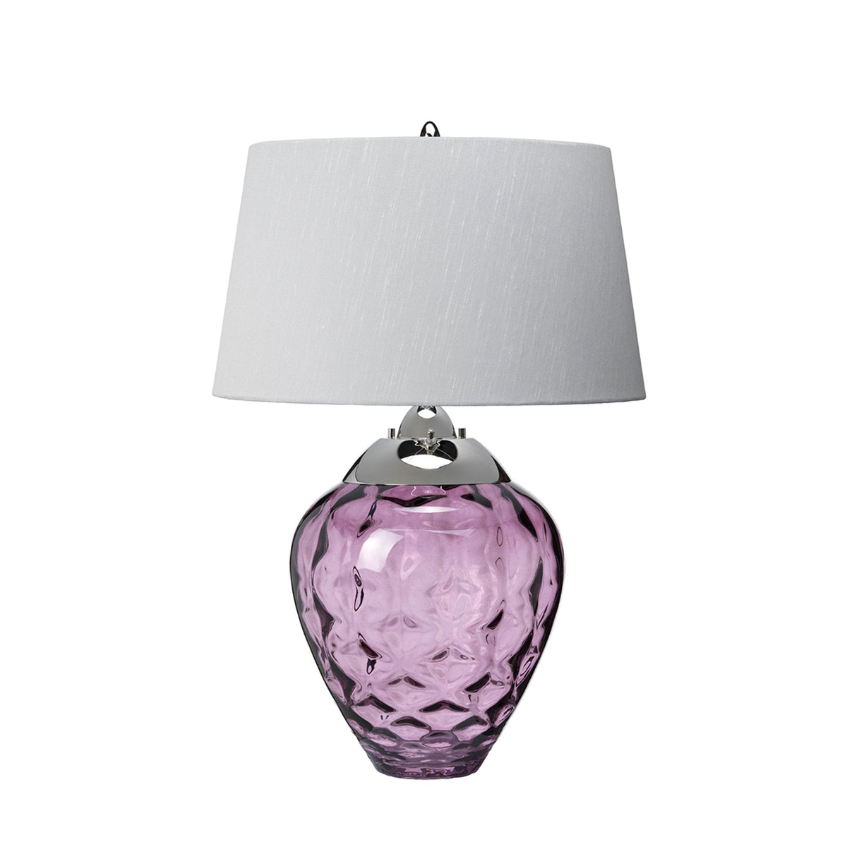 Samara Dual Lit Table Lamp with Hand Blown Plum Tinted Glass