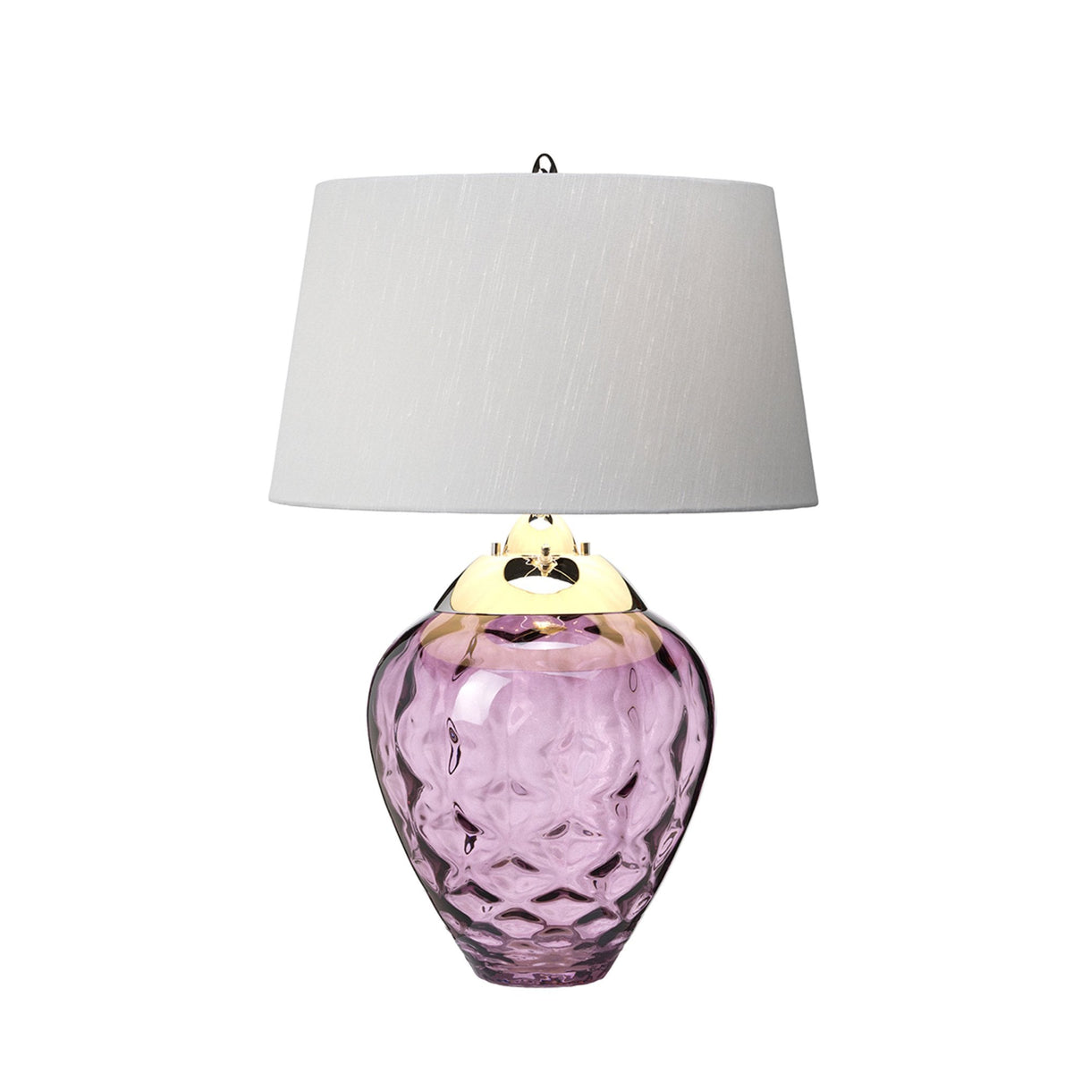 Samara Dual Lit Table Lamp with Hand Blown Plum Tinted Glass