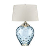 Samara Large Dual Lit Table Lamp with Hand Blown Light Blue Tinted Glass