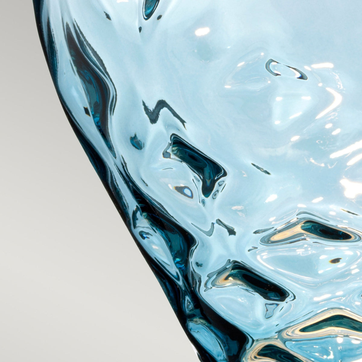 Samara Large Dual Lit Table Lamp with Hand Blown Light Blue Tinted Glass