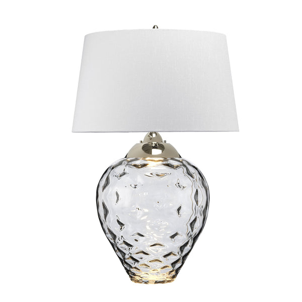 Samara Large Dual Lit Table Lamp with Hand Blown Smoked Tinted Glass