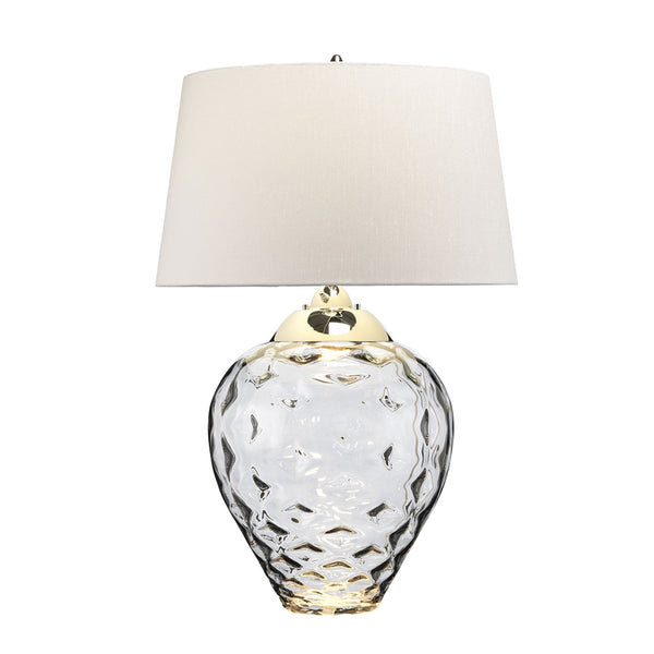 Samara Large Dual Lit Table Lamp with Hand Blown Smoked Tinted Glass