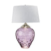 Samara Large Dual Lit Table Lamp with Hand Blown Plum Tinted Glass