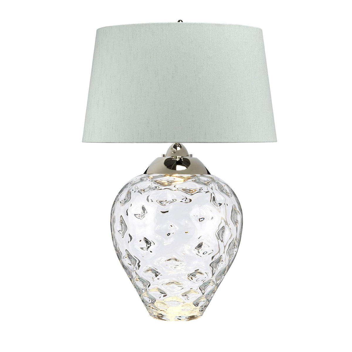 Samara Large Dual Lit Table Lamp with Hand Blown Clear Glass