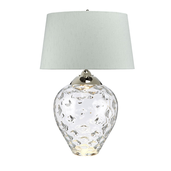 Samara Large Dual Lit Table Lamp with Hand Blown Clear Glass