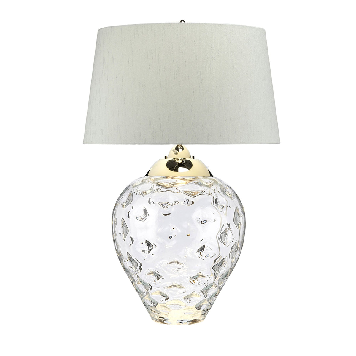 Samara Large Dual Lit Table Lamp with Hand Blown Clear Glass