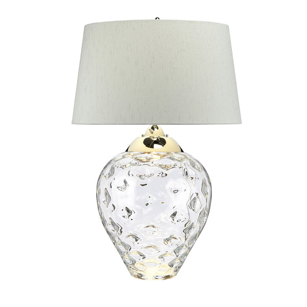 Samara Large Dual Lit Table Lamp with Hand Blown Clear Glass