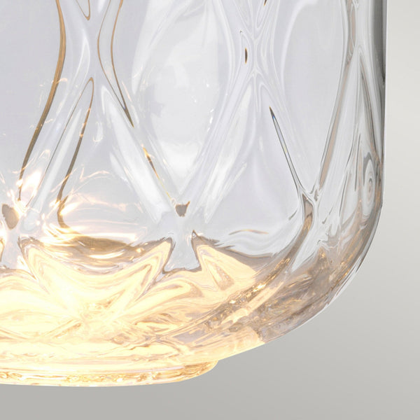 Sola Large Dual Lit Hand Blown Glass Table Lamp with Breton Blue Shade